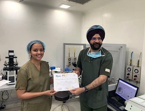 Certificate presentation after hands-on training